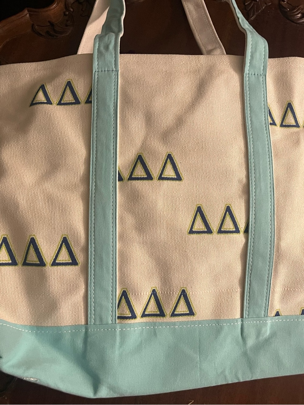 Tri Delta Sorority Large Canvas Tote Bag - NEW